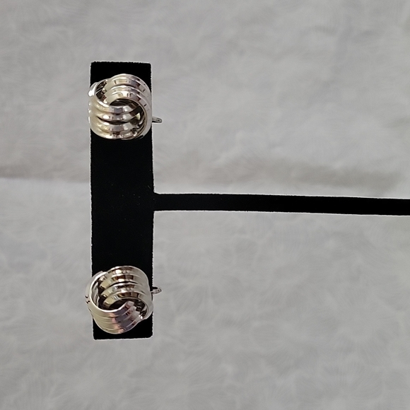 Trifari Jewelry - Trifari Silver Knot Clip Earrings